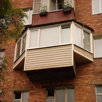 Вынос конструкции балкона по подоконнику
