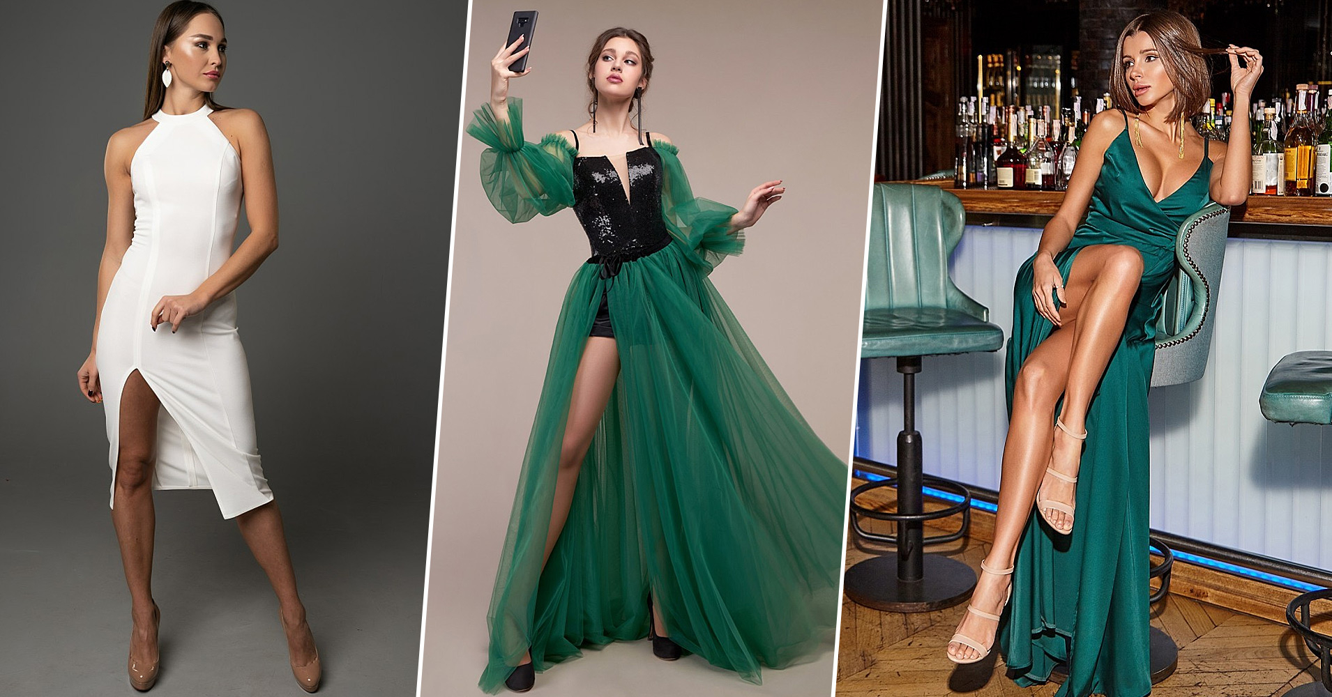 Как научиться выбирать платья с разрезом - топ-7 модных фасонов