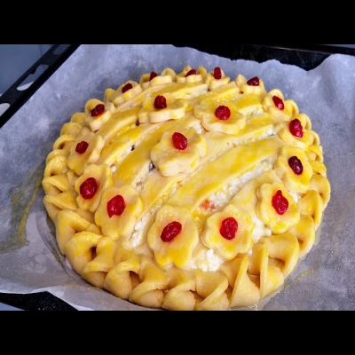 Идеальное песочное тесто: пирог с творожной начинкой!