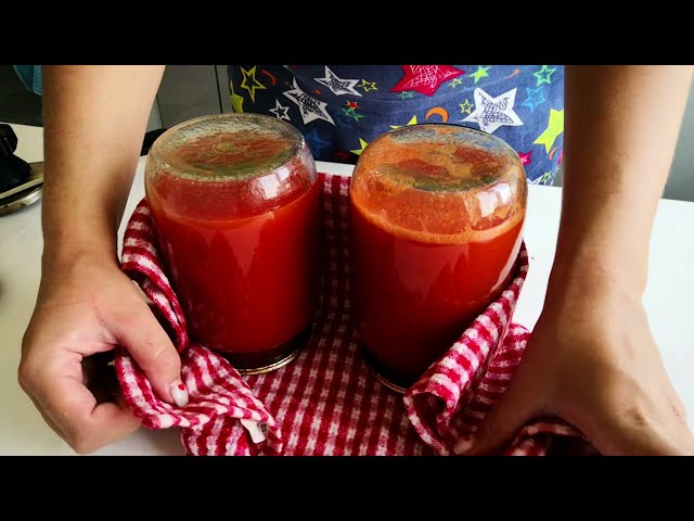 Готовлю томатный сок простым способом на зиму / без соковыжималки