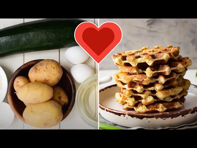 Овощные вафли из кабачка и картофеля, рецепт для электровафельницы
