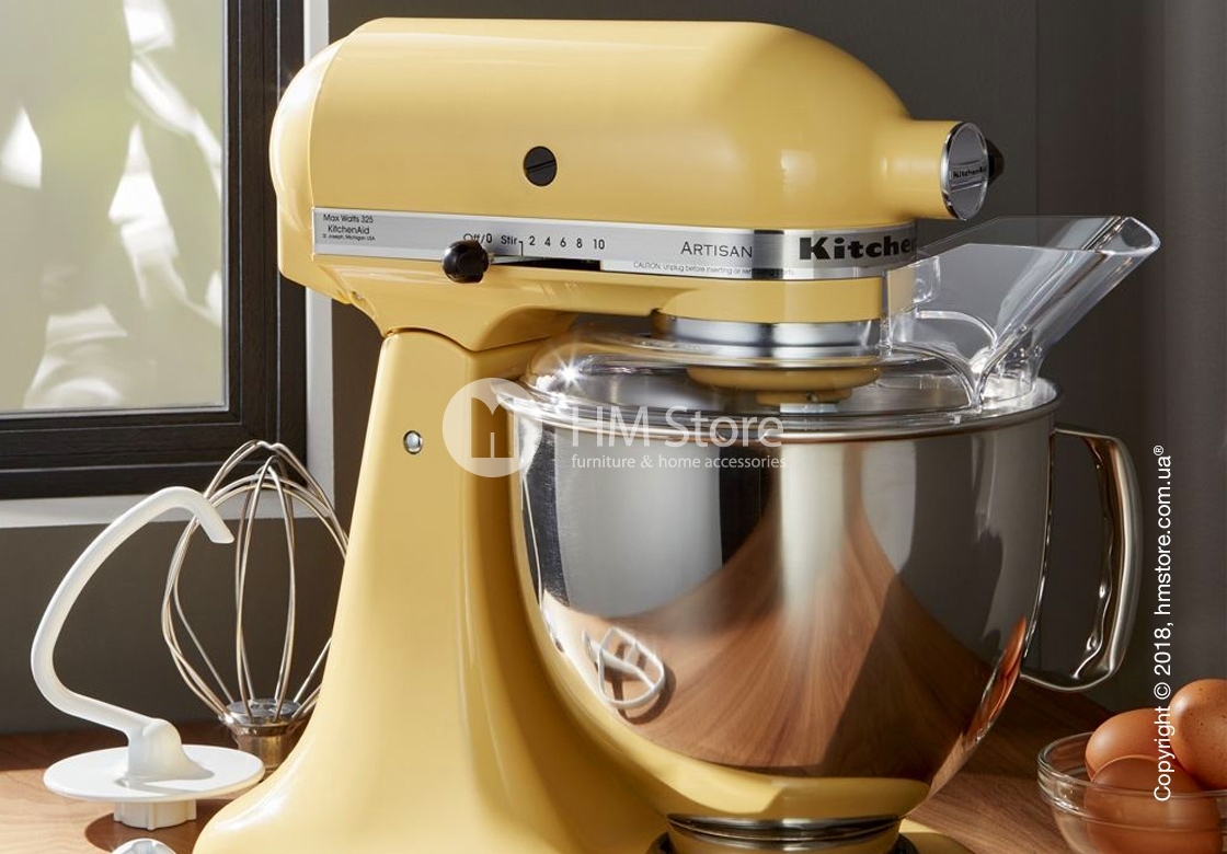 Планетарный миксер KitchenAid Artisan Series 5-Quart Tilt-Head Stand Mixer Plus Bowl 4.8 л, Majestic Yellow