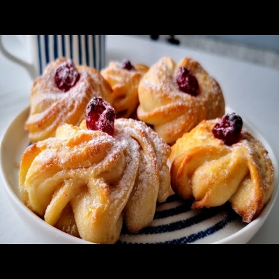 Рецепт творожного печенья на скорую руку, красивое, нежное и очень вкусное!