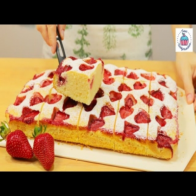 Быстрый ПИРОГ на Растительном Масле. Клубничная шарлотка