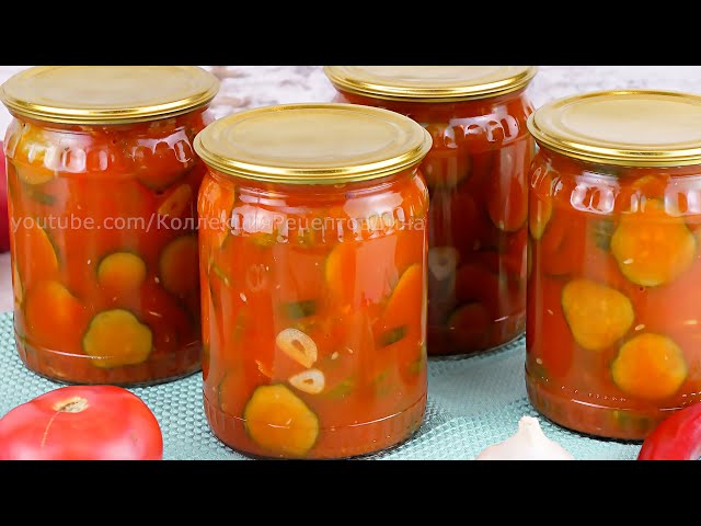 Вкусные хрустящие огурцы в томатном соусе на зиму! Огурцы в томатной заливке без стерилизации!