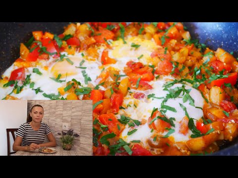 Баклажаны на сковороде с перцем помидорами и яйцами нереально вкусно и просто