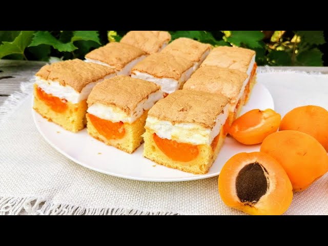 Все ахнули какой нежный пирог! Абрикосы в облаках   выпечка которая тает во рту!