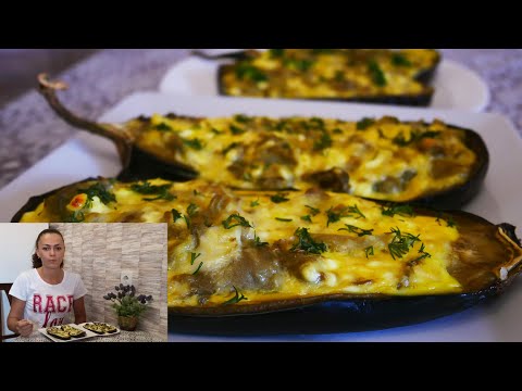 Фаршированные баклажаны с сыром, творогом и чесноком в духовке