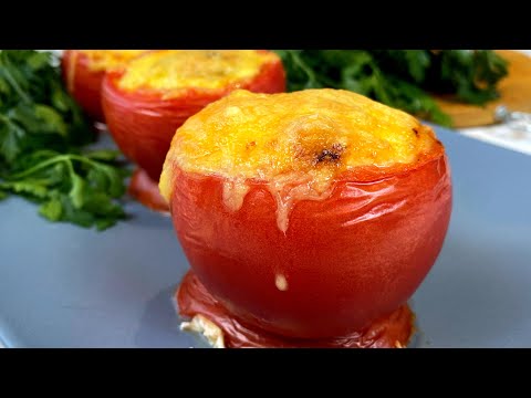 Таких помидор вы еще не ели! Всего 15 минут,а как вкусно. Быстрый завтрак яичница в помидорах