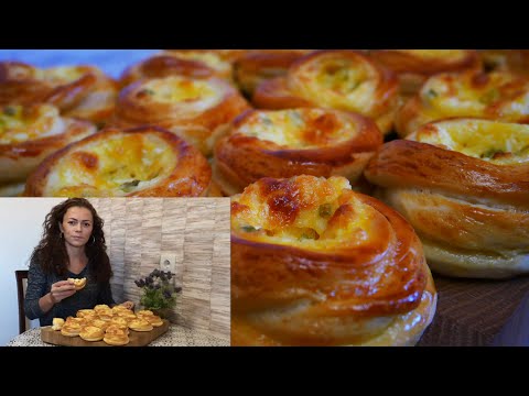 Ватрушки с творогом, яйцом и зеленым луком. Выпечка с творогом. Тесто как пух. Булочки с творогом