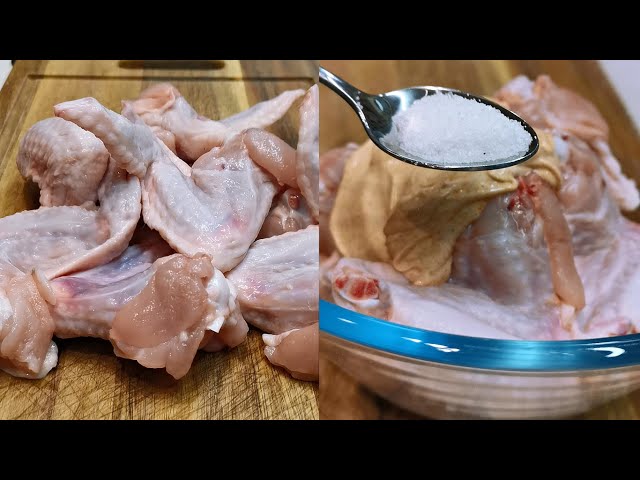 Куриные крылышки. Муж готовит