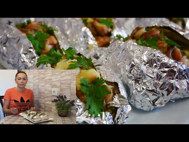 Картошка запеченная в духовке с начинкой. Вкусный ужин на всю семью 