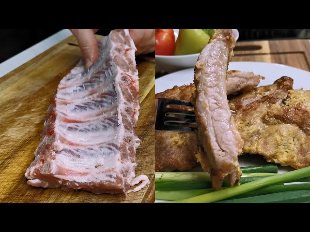 Свиные ребрышки. Муж готовит 