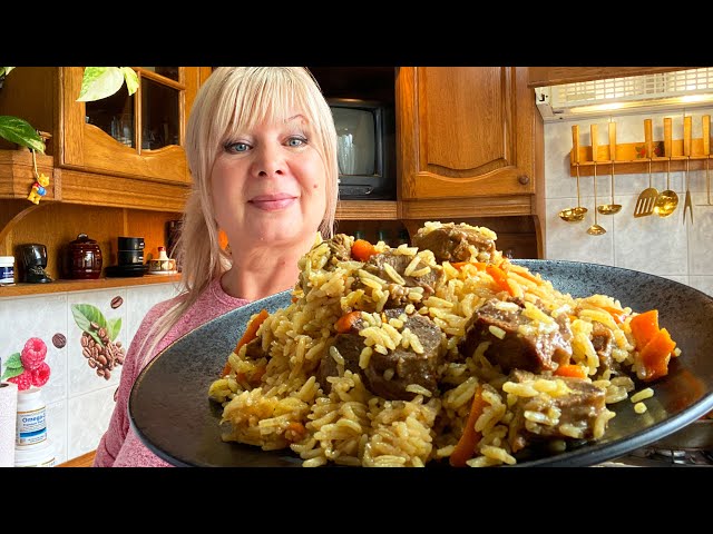 Узбекский плов! Беру самое дешёвое мясо, все в сковородку и плов готов