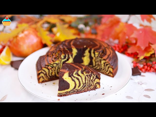 Знаменитый пирог Зебра с тыквой и шоколадом ну, очень вкусный