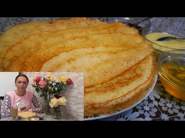 Тонкие блинчики быстро и вкусно на воде и манке без яиц получаются всегда