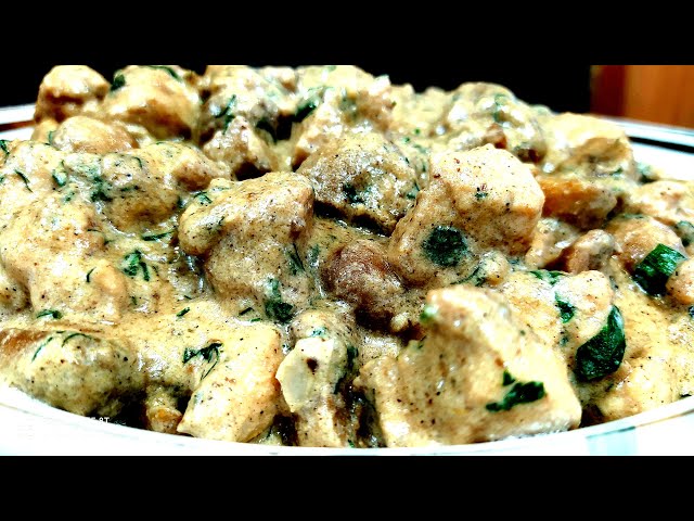 Куриное филе с грибами в казане на костре