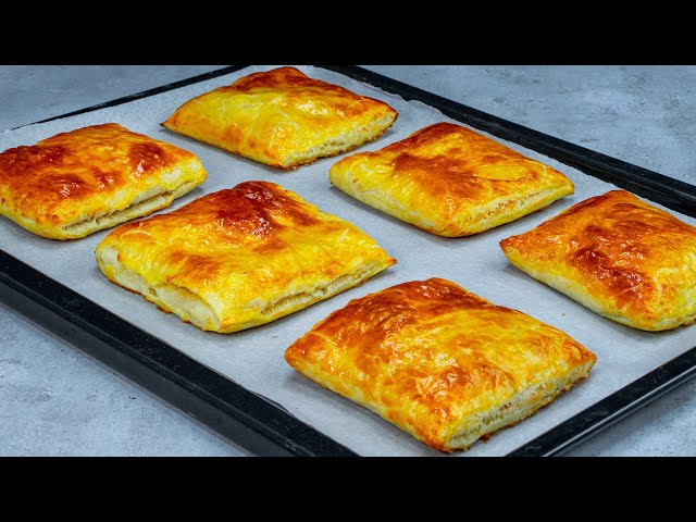 Дети больше не хотят пиццу! Пирожки из слоеного теста намного вкуснее