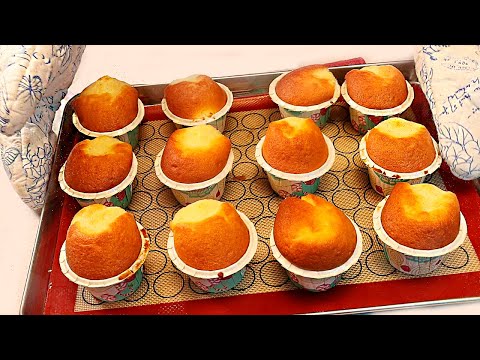 Пышные кексы с идеальным кремом за 5 мин  очень простой и вкусный кекс