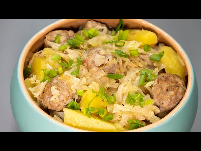 Как сделать тушеную картошку в два раза вкуснее! Картошка с мясом или овощное рашу с фрикадельками