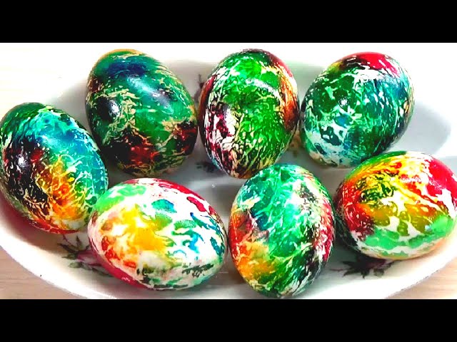 Феерические яйца. Как очень просто покрасить яйца на Пасху по быстрому яркие изящные необыкновенные