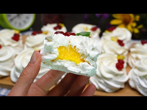 Тает во рту! Мини Павлова с начинкой! Простой рецепт. Десерт к чаю. Кулинарим с Таней