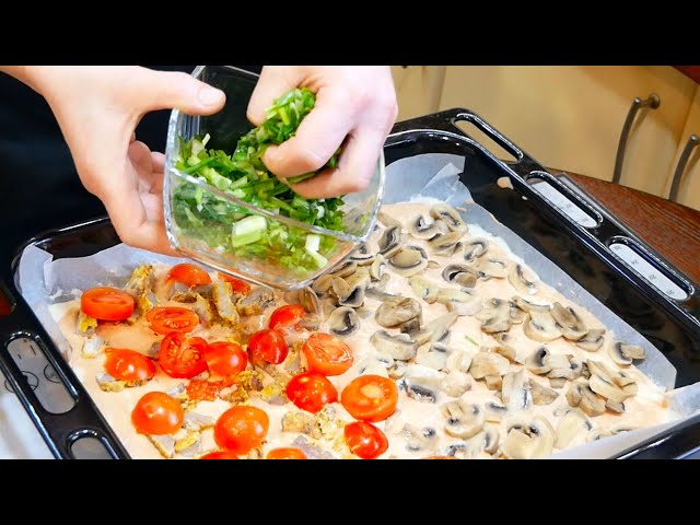2 пиццы с грибами и томатами. Идеальное тесто для пиццы! Рецепт вкусней чем в ресторане