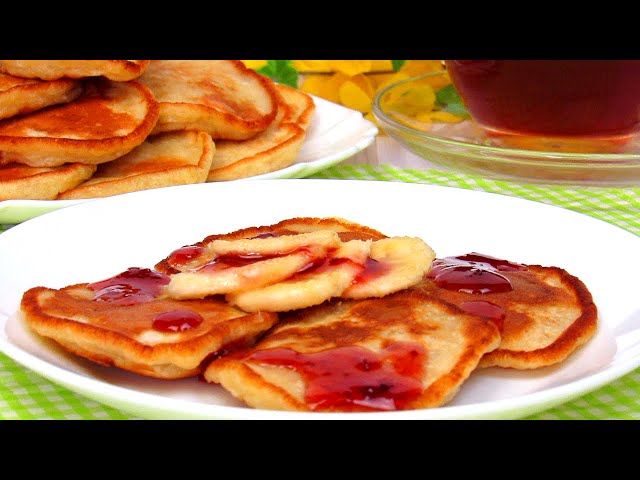 Банановые оладьи. Очень вкусные! Простой рецепт. Как приготовить вкусные банановые оладьи. Панкейки