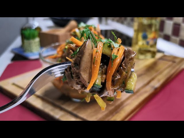 Всего 15 минут и ВКУСНЯТИНА на столе! ПЕЧЕНЬ ПО-КОРЕЙСКИ, ну очень вкусный САЛАТ на скорую руку от Розовый Баклажан