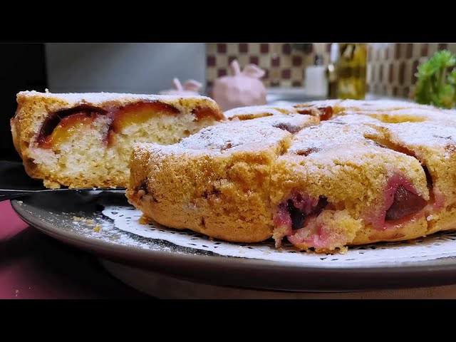 Самый простой ПИРОГ со сливами ПЕРЕВЁРТЫШ! Не сложнее Шарлотки, потрясающий результат от Розовый Баклажан