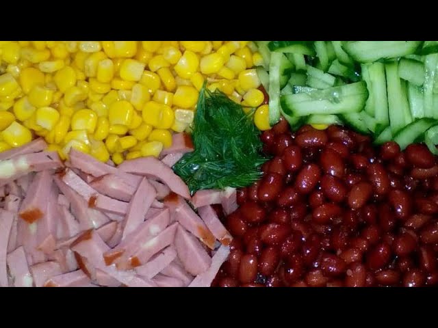 Салат с сухариками Вкусный и сытный салат на скорую руку от Домашняя Кухня