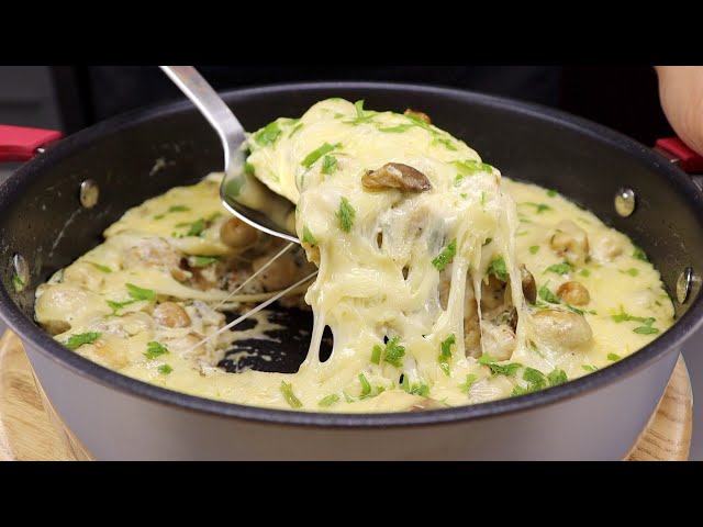 Быстрый и вкусный ЖЮЛЬЕН С КУРИЦЕЙ И ГРИБАМИ НА СКОВОРОДЕ менее, чем за полчаса от Это просто