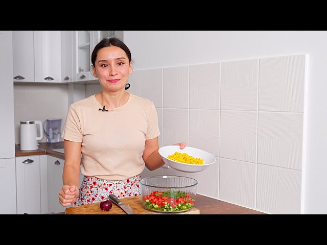 Самый ЛУЧШИЙ салат с кукурузой! Свежий, хрустящий! Очень вкусный и оригинальный салат от Алина Фуди