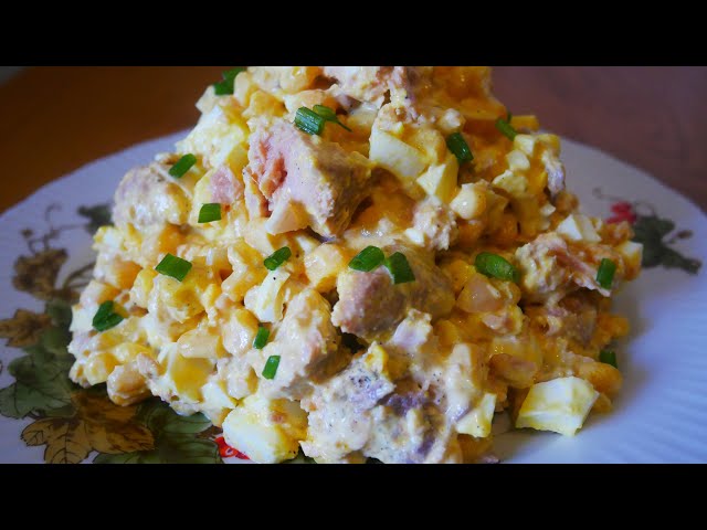 Салат за минуту Вкусный салат на скорую руку с консервой от Готовим с ЛЮБОВЬЮ
