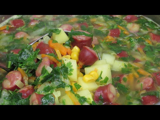 Суп с колбасой на обед от Вкусный уголок