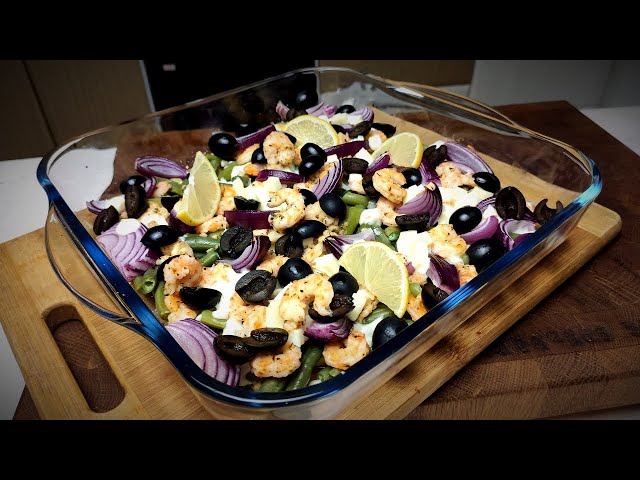 Запеченные креветки в духовке с сыром и овощами от Ранчо у Санчо