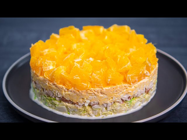 Праздничный салат с курицей и апельсинами от Рецепты Натальи