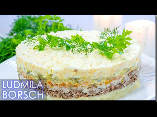 Новогодний салат из куриной печени и картошки от Рецепты от Людмилы Борщ