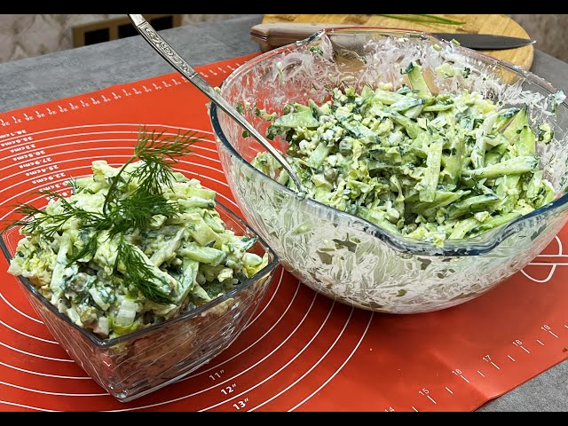 Бюджетный салат с огурцов и пекинской капусты от Домашняя Кулинария