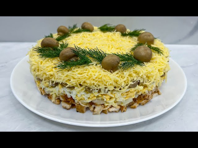Вкусный салат с курицей и маринованными грибами от Наташа Пархоменко