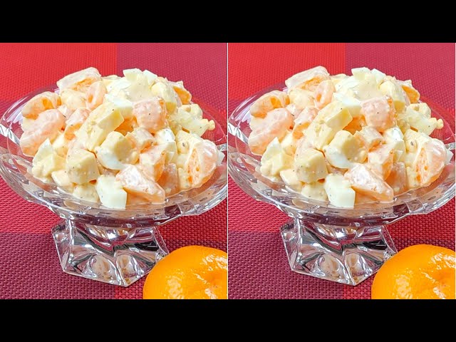 Праздничный салат с мандаринами от Вкусная кухня. Простые рецепты