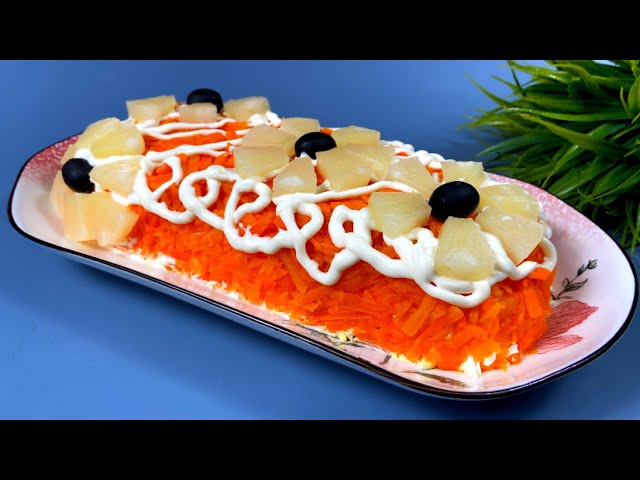 Праздничный салат с ананасами и копченой курицей от Мелодия вкуса
