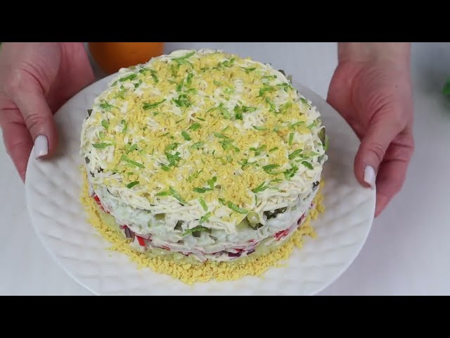 Новогодний салат с крабовыми палочками от Вика-Простые Рецепты