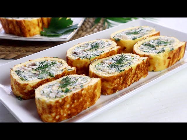 Яичный рулет с селёдкой от Вика-Простые Рецепты