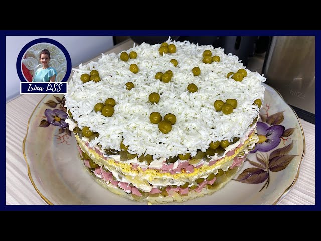 Слоеный салат на тему Оливье от Ирина Лисс Кулинария
