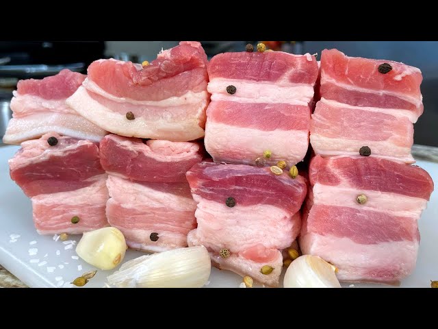 Сало в луковой шелухе на праздничный стол от Рецепты в гостях у Вани