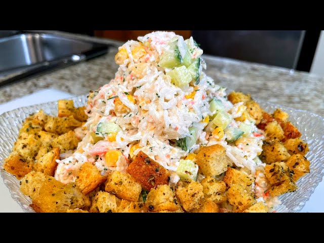 Вкусный салат с крабовыми палочками от Рецепты в гостях у Вани