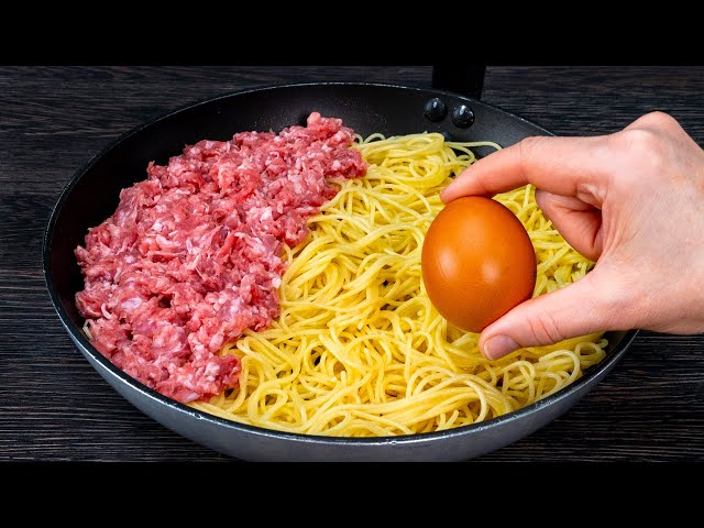 Спагетти с мясом на сковородке от Аппетитно ТВ