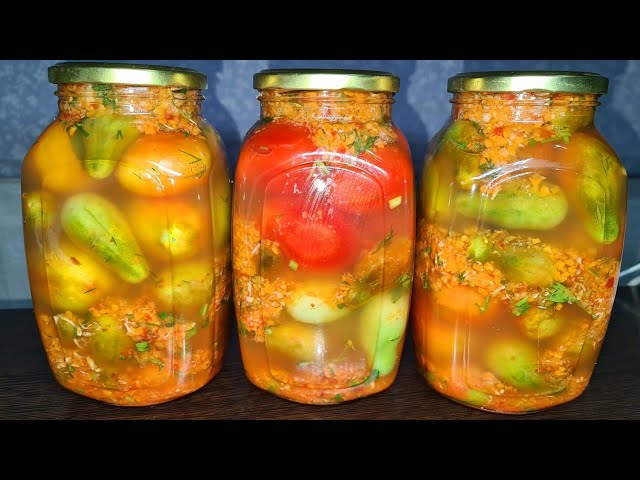Готовлю каждый год. Улетают первыми! Вкусные и хрустящие зеленые помидоры в овощной заливке