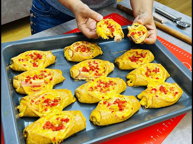 2 яйца молоко и 3 стакана муки с потрясающей начинкой, ежедневная выпечка съедается моментально!